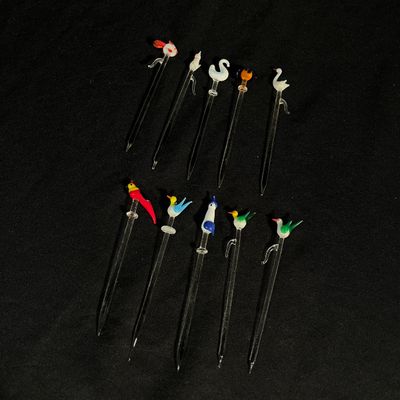 Art Glass Cocktail Picks & Stirs (DR-KA)