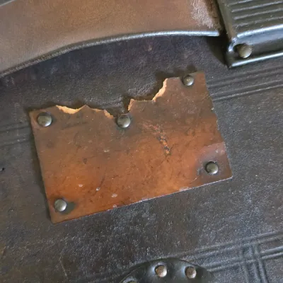 Vintage Iron Bound Wood Steamer Trunk (B2-JS)