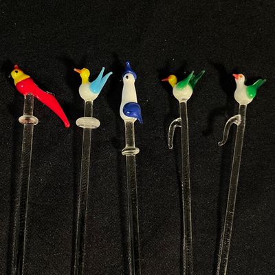 Art Glass Cocktail Picks & Stirs (DR-KA)
