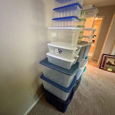 Very Large Collection of Lidded Storage Bins (B1-BC)
