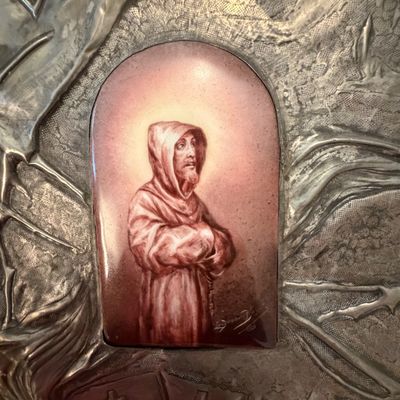 Art Nouveau Repousse Trinket Box and Metallic Artwork (PB-BC)