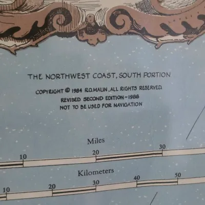 Framed Map of Northwest Coast (B2-JS)