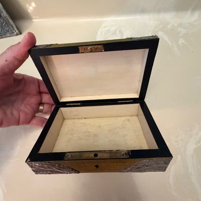Art Nouveau Repousse Trinket Box and Metallic Artwork (PB-BC)