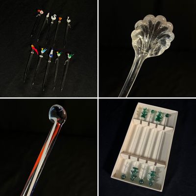 Art Glass Cocktail Picks & Stirs (DR-KA)
