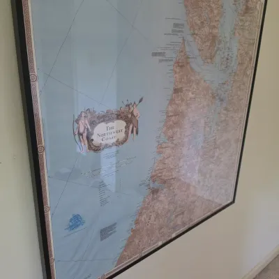 Framed Map of Northwest Coast (B2-JS)