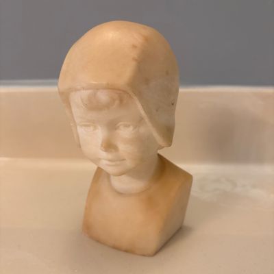 Signed Daniel Greiner Carved Alabaster Bust (PB-BC)