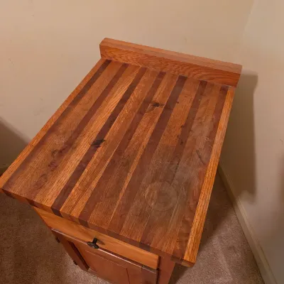 Wooden Side Storage Cabinet w/Butcher Block Top (B3-JS)