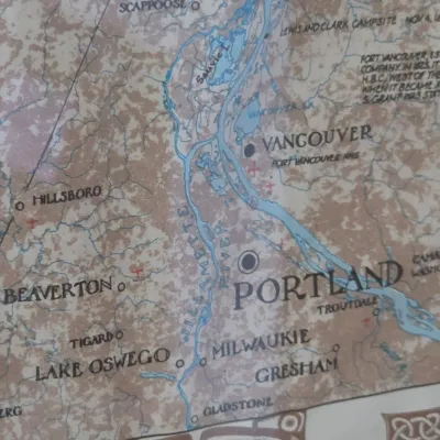 Framed Map of Northwest Coast (B2-JS)