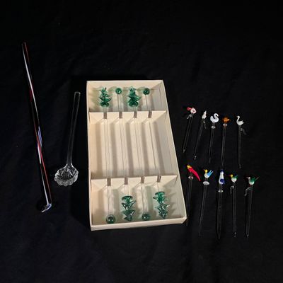 Art Glass Cocktail Picks & Stirs (DR-KA)