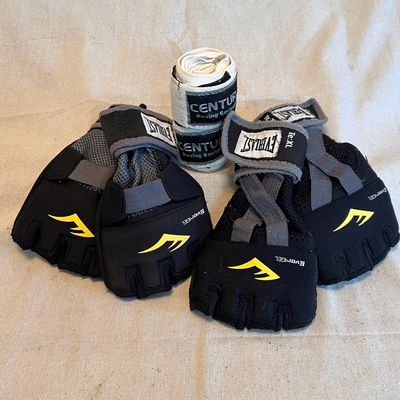 Set of Boxing Wraps and Gloves