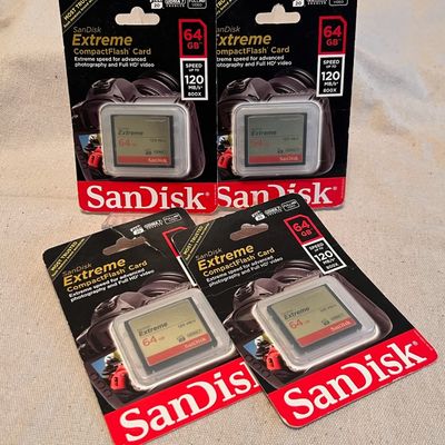 4 Sandisk Compact Flash Cards