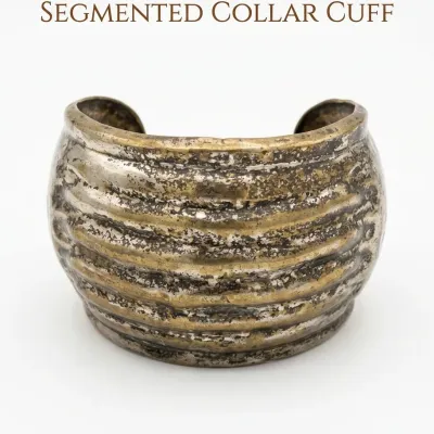 Segmented Vintage Silver and Brass Collar Cuff Bracelet