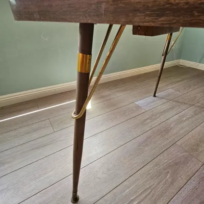 Vintage "Walter of Wabash" Laminate Top Extendable Dining Table.