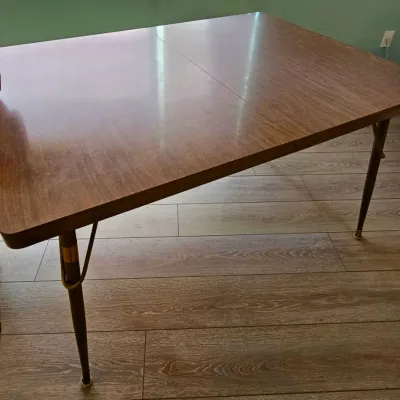Vintage "Walter of Wabash" Laminate Top Extendable Dining Table.