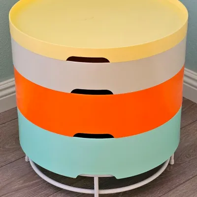 Vintage Space Age Modern Storage Side Table by Richards Brill & A. Williams for IKEA.