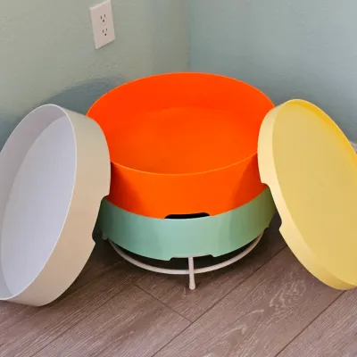 Vintage Space Age Modern Storage Side Table by Richards Brill & A. Williams for IKEA.