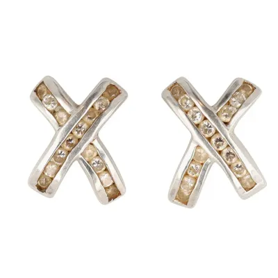 Sale Photo Thumbnail #356: Signed 'K' Sterling Turtle on sterling curb chain 0.2g & pair

sterling "X" files stud Earring