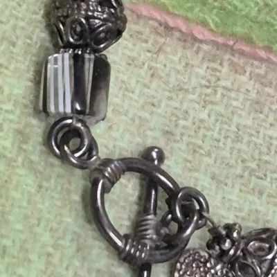 Sale Photo Thumbnail #141: Elegant sterling silver and crystal bracelet w/ toggle clasp ~ marked 925;;;;;double stamped
crystals are perfect no chips or cracks, toggle works perfectly