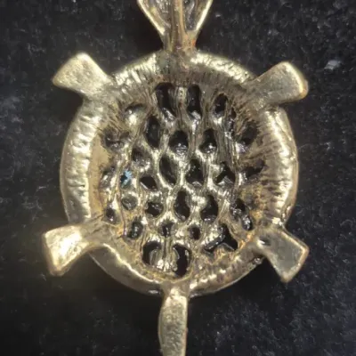 Sale Photo Thumbnail #212: Stunning Animal Pendant Necklaces ~ Turtle & Snake Rhinestone galore !
turtle is 2" on a 16" chain
snake is 4" on a 16" chain
all stones accounted for and original