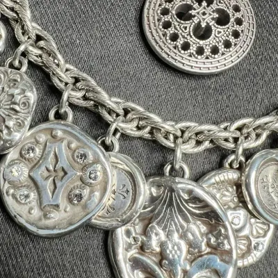 Sale Photo Thumbnail #64: Brighton "Bella Vita" Rose & Scroll Bracelet ~ retired

size:  7.5"