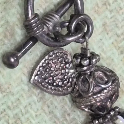 Sale Photo Thumbnail #140: Elegant sterling silver and crystal bracelet w/ toggle clasp ~ marked 925;;;;;double stamped
crystals are perfect no chips or cracks, toggle works perfectly