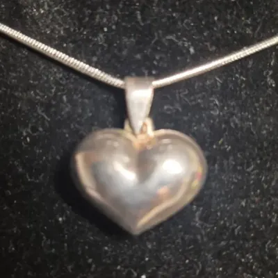 Sale Photo Thumbnail #76: Bubble Heart Necklace w/ 925 sterling snake chain & Vendome

Earrings for set