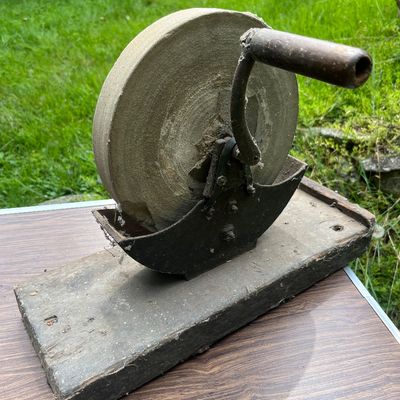 Antique hand crank sharpener