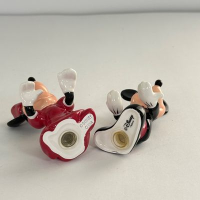 LOT 96A: Vintage Disney Mickey & Minnie Ceramic Figurines, Holding Hands Salt & Pepper Shakers
