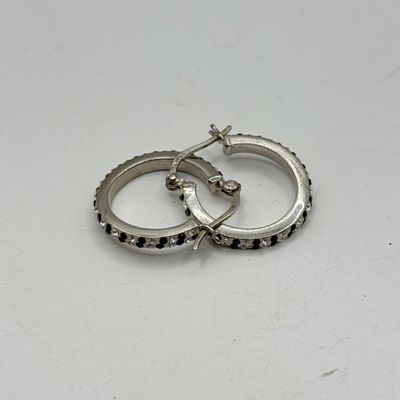 LOT 137F: Sterling Silver Scorpio Pendant Necklace & 925 Hoop Earrings