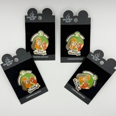 LOT 106P: LE3500 Disney’s The Fox and the Hound 20th Anniversary WDW Trading Pins (4)