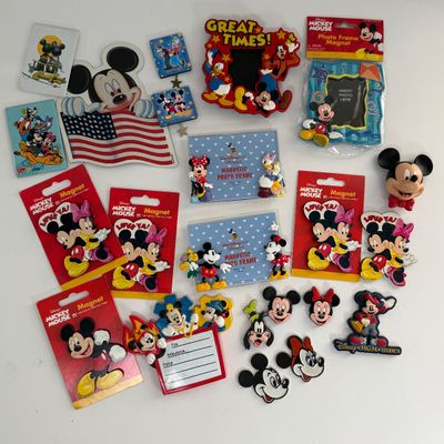 LOT 93A: Collection of Vintage Disney Magnets: Mickey, Minnie, Goofy, MGM Studios & More