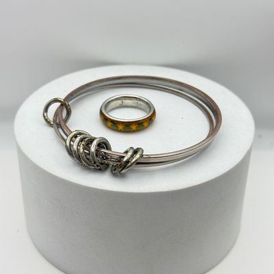 LOT 167J: Vintage Boho Bracelets, Star Ring & Necklace w Matching Earrings
