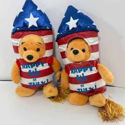 LOT 66A: USA Patriotic Disney Collection: US Flag Mickey Head Holiday Lights in Box (2), Patriotic Mickey, WDW 2002 4thof July Goofy...