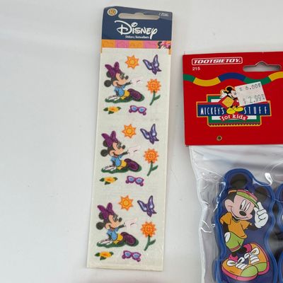 LOT 94A: Disney Pencils, Stickers, Small Toys, Jump Rope NIP, Light Up Necklaces & Silly Bands