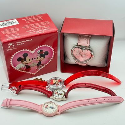 LOT 214J: Disney Minnie Mouse Watches incl Heart Valentine Pink NIP