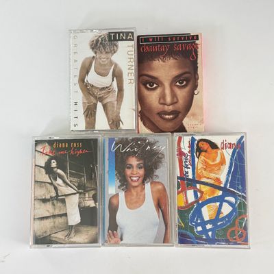 LOT 97A: CDs, DVDs & Cassette Tapes: Mariah Carey, Patti Labelle, Tina Turner, Paula Abdul, Whitney Houston, Beyonce