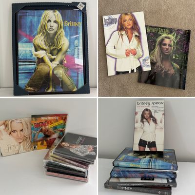 LOT 87A: Britney Spears Collection: Concert Programs, Framed & Unframed Posters, CDs, DVDs & More