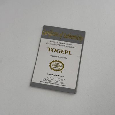 LOT 62A: FULL SET Pokémon Special Edition 23 karat Gold Plated Trading Cards: Charizard, Pikachu, Jiggly Puff, Poliwhirl, Mewtwo &...