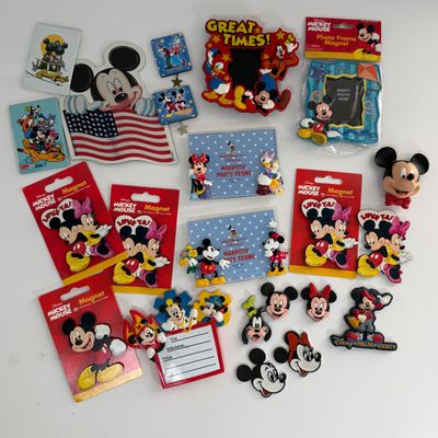 LOT 93A: Collection of Vintage Disney Magnets: Mickey, Minnie, Goofy, MGM Studios & More