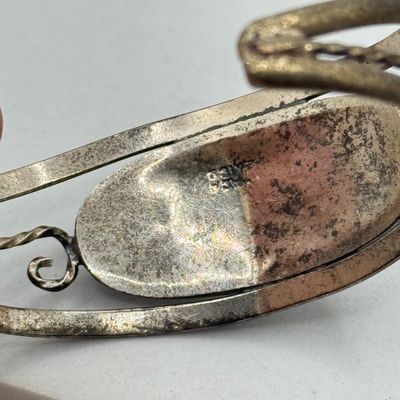 LOT 146F: Mother of Pearl Inlay 925 Cuff & Shell Choker Necklace