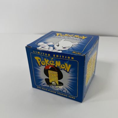 LOT 62A: FULL SET Pokémon Special Edition 23 karat Gold Plated Trading Cards: Charizard, Pikachu, Jiggly Puff, Poliwhirl, Mewtwo &...