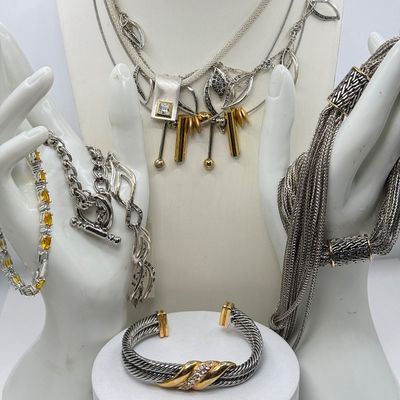 LOT 153J: Monet Leaf Necklace & Bracelet Set, Wire Necklaces, Bracelets & More