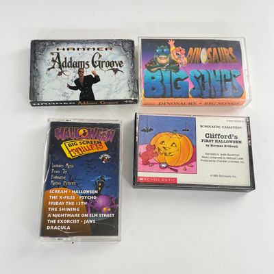 LOT 85A: Spooky Collection: Variety of Halloween Sounds, Goosebumps VHS & Audio Book Tapes, DVDs & More