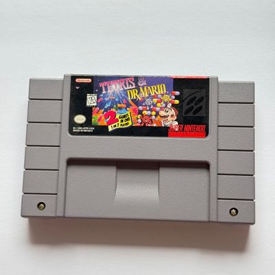 LOT 202V: Vintage Super Nintendo Video Game Cartridges: Tetris & Dr Mario, Donkey Kong Country 2 & Disney's Toy Story