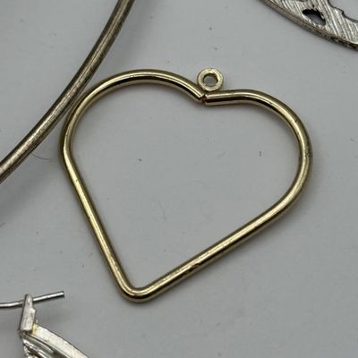LOT 158J: Vintage Wire Cheryl Cuff, Wire Frame Necklace, Pierced Earrings & More