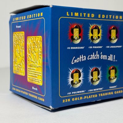 LOT 62A: FULL SET Pokémon Special Edition 23 karat Gold Plated Trading Cards: Charizard, Pikachu, Jiggly Puff, Poliwhirl, Mewtwo &...