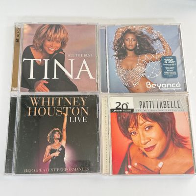 LOT 97A: CDs, DVDs & Cassette Tapes: Mariah Carey, Patti Labelle, Tina Turner, Paula Abdul, Whitney Houston, Beyonce