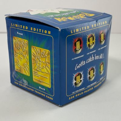 LOT 62A: FULL SET Pokémon Special Edition 23 karat Gold Plated Trading Cards: Charizard, Pikachu, Jiggly Puff, Poliwhirl, Mewtwo &...
