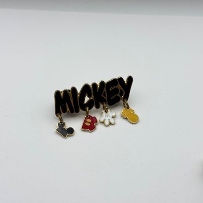LOT 118P: Disney Mickey Pins incl WDW Trading Pins: 2002 Musical Conductor, Name w Danglers, 2002 Ears to You Dangler, Pin Trading,...