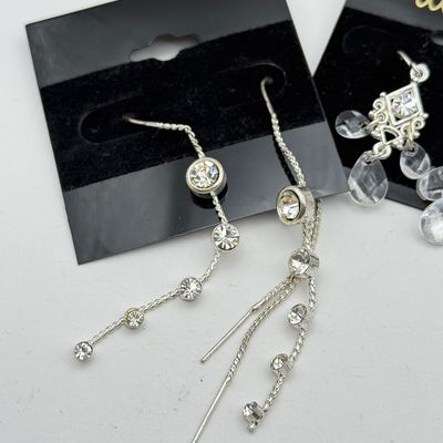 LOT 160J: Silvertone Costume Jewelry: Necklaces, NWT Earrings